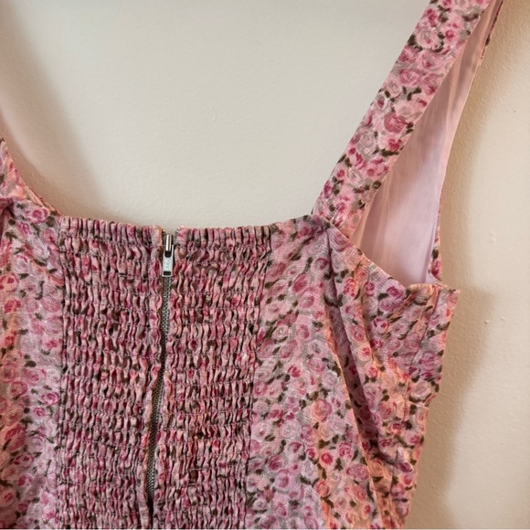 Reformation 4 Daria Rosin Linen Mini Dress in Pink Floral - Picture 12 of 12